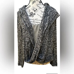 Juicy Couture Womens Hooded Top XL Gray Heather Criss Cross Attached Tank